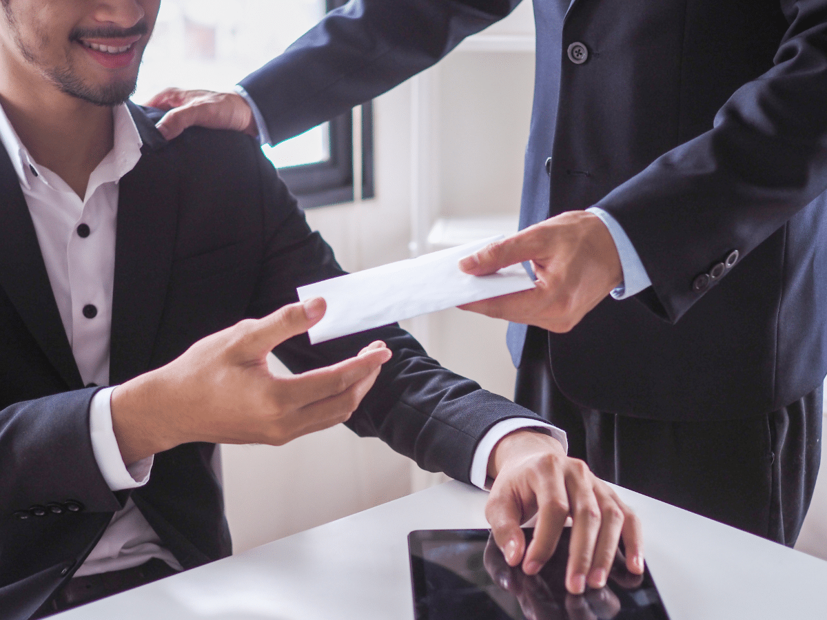 A man receiving his workers compensation benefits